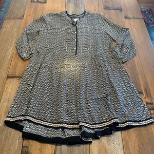 Anthropologie Black and White Long Sleeve Dress